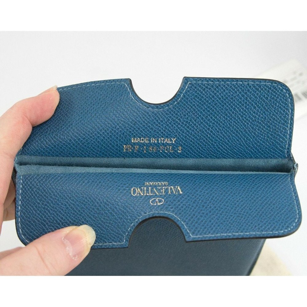 Valentino Garavani Blue Saffiano Leather Mini iPad - Picture 6 of 6